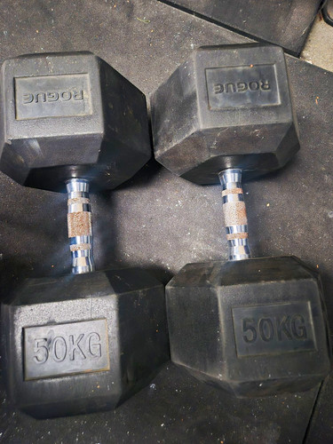 Rogue 50kg hex dumbbells - 50kg, pair